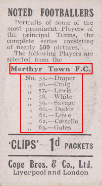 Merthyr Town 500 back variation