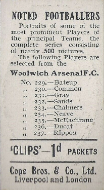 Woolwich Arsenal 500 back